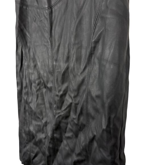 Express Matte Black Faux Leather Stretch Pencil Knee Length Skirt NWT sz 12 - Picture 9 of 16